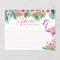 Tropical Flamingo Advice Card for New Parents