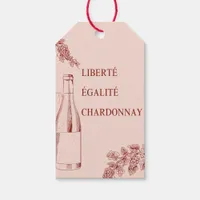 Liberté Égalité Chardonnay Funny Wine Illustration Gift Tags