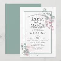 Wedding | Modern Watercolor Eucalyptus Foliage Invitation
