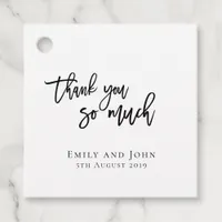 Thank you so much/your names & message wedding favor tags