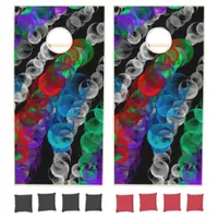 Red, Blue, Green Bubbles Abstract Cornhole Set