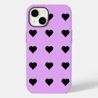 Goth Pink and Black Heart Design Case-Mate iPhone 14 Case