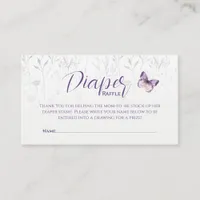 Wildflower Butterfly Watercolor Diaper Raffle Card