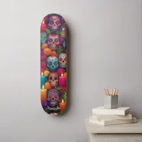 Dia de los Muertos (Day of the Dead) skulls Skateboard