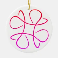 Pink Fancy Hashtag Mandala #4  Ceramic Ornament