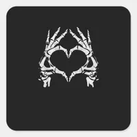 Skeleton Heart Hands - Halloween - Skeleton Hands  Square Sticker