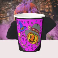 Halloween Party Jack O'Lantern Bugle Purple Paper Cups