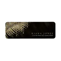 Jewel Palm Leaf Wedding Gold ID830 Label