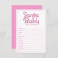 Santa Baby Shower Word Scramble Game Card