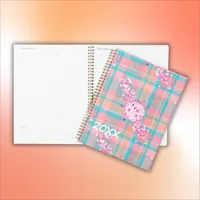 Blue, Pink & Peach Pattern with Glitter & Hearts | Planner