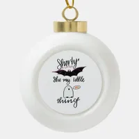 Shorty Batty Funny Retro Ceramic Ball Christmas Ornament
