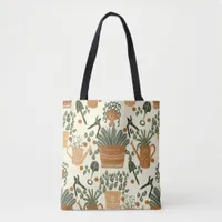 Earthy Terracotta & Green Plant: Garden Lover's Tote Bag