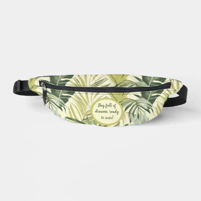 Watercolor Eucalyptus Botanical Leaves Pattern Fanny Pack