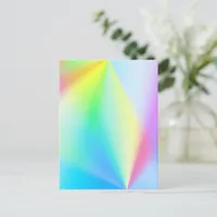 Modern faux iridescent pastel rainbow colors postcard