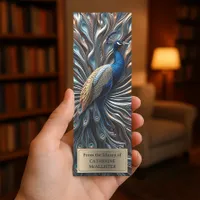Molten Copper and Silver Majestic Peacock  Bookmarks