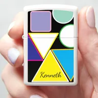 Modern Triangles Vibrant Geometric Patterned  Zippo Lighter