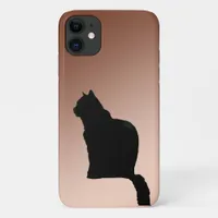 Phone Case - Black Cat on Copper Background