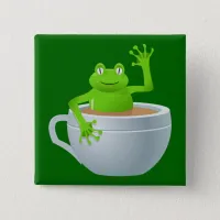 Frog in a Tea Pinback Button