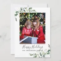 Eucalyptus Photo Happy Holidays  Holiday Card