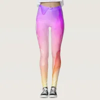 *~* Abstract Watercolor Pink Violet Ombre Leggings