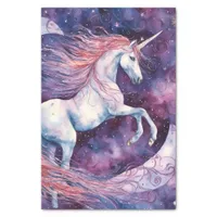 Magical Unicorn With Pink Mane Decoupage Tissue Paper