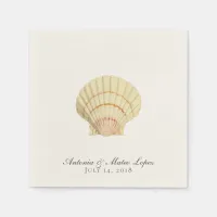 Vintage Scallop Single Seashell Wedding Napkins