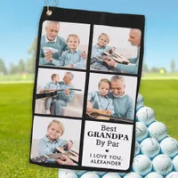 Best GRANDPA By Par - Personalized 5 Photo Collage Golf Towel
