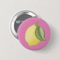 Pink Lemonade Party Button Badge