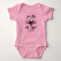 You Have My Heart Pink Baby Bodysuit