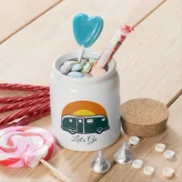 Let's Go! Fun Vintage Camper RV  Candy Jar