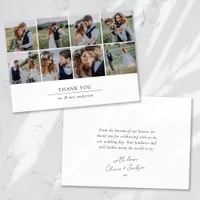 Modern Multi Photo Collage Wedding Thank You Card