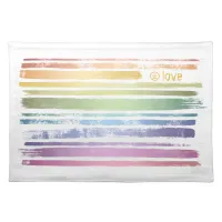 Equality Love Rainbow Brush Strokes LGBTQ ID656 Cloth Placemat