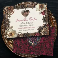 Steampunk Gothic Themed Wedding Save the Date