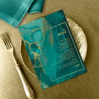 Moody Ink Emerald Gold Abstract Menu ID988