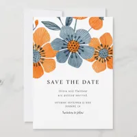 Boho Orange Blossom Floral Wedding Save The Date