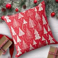 Red Christmas Pattern#6 ID1009 Throw Pillow