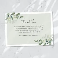 Eucalyptus Sympathy Funeral  Thank You Card