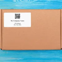 Business QR brand color return address shipping Label