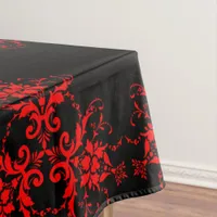 Romantic, Elegant Vintage Damask Red Goth Tablecloth