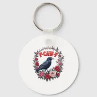 Gothic Raven Funny Halloween F-Caw-F Crow Vintage  Keychain