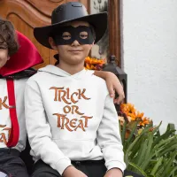 Halloween Trick or Treat Orange Typography Kids' Hoodie