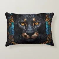 Mosaic Majesty: The Black Panther Accent Pillow