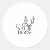 Oh Deer Retro Classic Design Classic Round Sticker