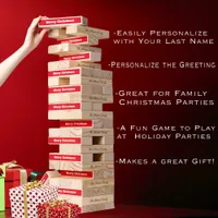 Merry Christmas Personalized Family Holiday  Topple Tower