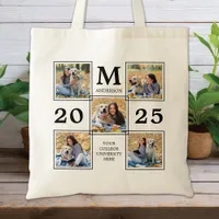 Graduate Photo Collage Monogram Keepsake Tote Bag
