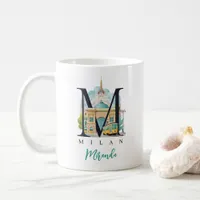 Milan Italy Monogram Letter M Personalized Gift Coffee Mug