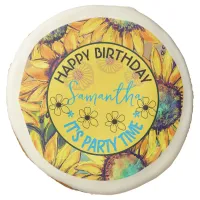 Sunflower Yellow Girl  Birthday Cake Pop Sugar Cookie