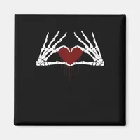 To Death  - Skeleton Heart Hands Magnet