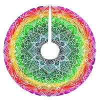 Rainbow Mandala colorful Christmas Brushed Polyester Tree Skirt