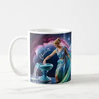 Aquarius Zodiac Goddess | Rainbow Colored Name Coffee Mug